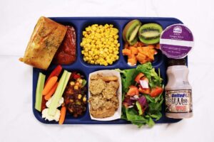 Tray of school food