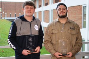 Pictured from left are the JMHS CTE Students of the Month: Colby Morris and Nate Menendez.
