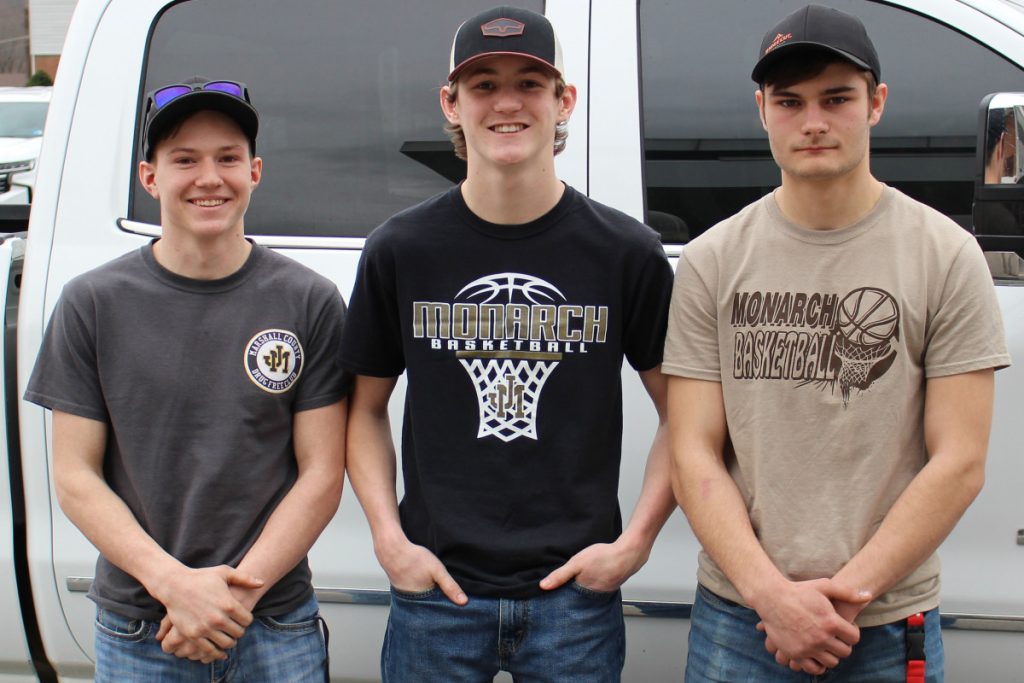 Pictured from left: Andrew Kettler, Jarrett Groves and Aiden Young