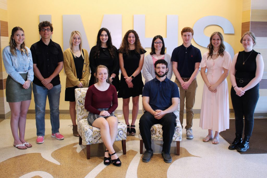 Seated from left, alphabetically, is the Top 1%: Trixie Calissie and Ben McCardle. Standing from left, alphabetically, is the Top 5%: Skylar Crawford, Nathaniel Flowers, Landyn Helms, Lea Landers, Isabella Linton, Riley McIntyre, Morgan Miller, Amanda Rine and Paige Wallace. Not pictured: Jackson Thomas. 