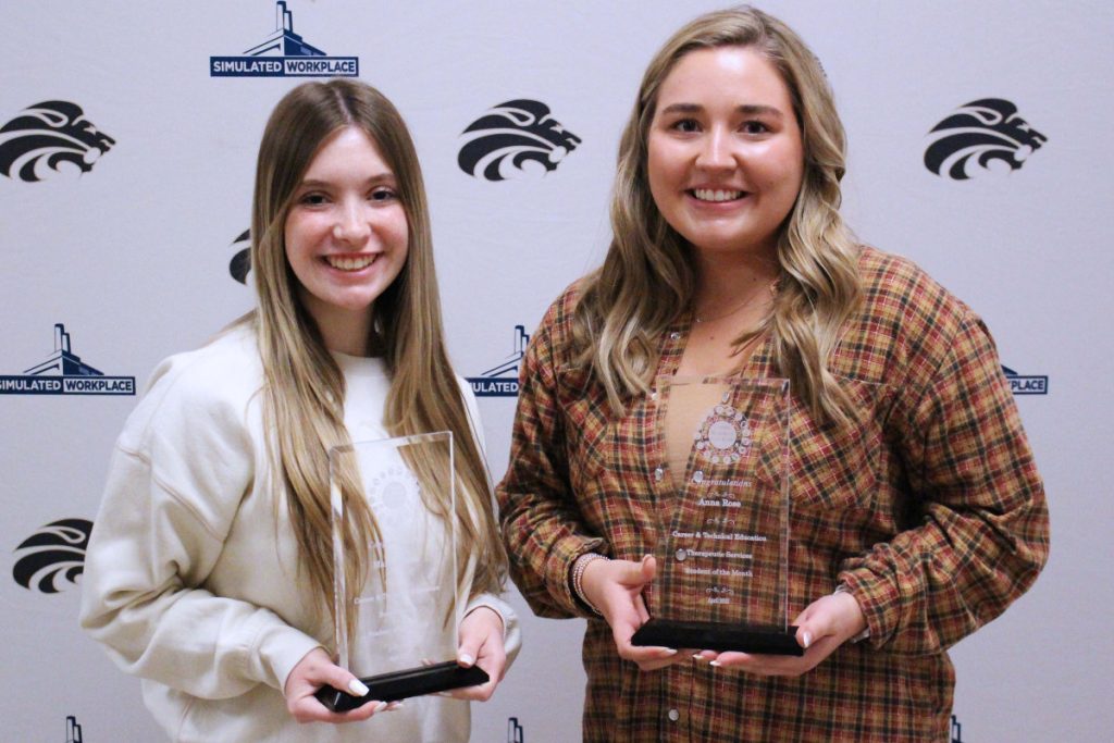 Pictured from left are the JMHS CTE Students of the Month: Maria Evans and Anna Rose.