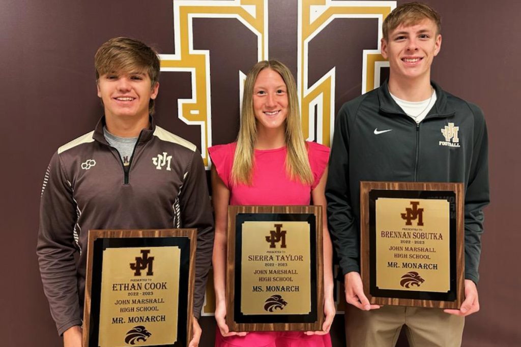 Pictured from left: Ethan Cook, Sierra Taylor and Brennan Sobutka.