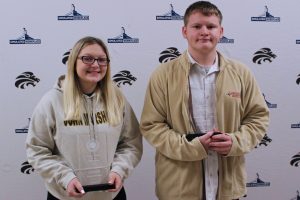Pictured from left are the JMHS CTE Students of the Month: Kailee Love and Lance Riley.
