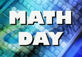 Math Day written in white all in caps