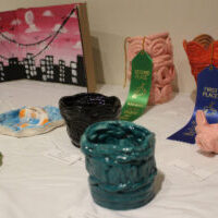 Pictured is just a small sample of the artwork featured at the annual Marshall County Student Art Show at the Grave Creek Mound.