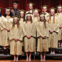 Front row from left, alphabetically, is the Top 1%: Victoria Finley, Maitlyn Miller and Gabriella Naome. Middle row, alphabetically, is the Top 5%: Teonna Barton, Kendra Callahan, Audrey Ferguson and Sydney Gray. Back row, continued alphabetically, is the Top 5%: Mariah Lehman, Maverick Lemasters, Cameron McCord, Megan Schwing and Maci Wells.